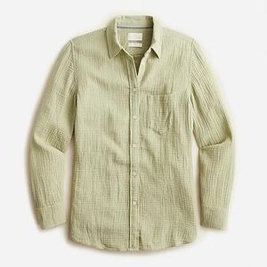 J. Crew Classic-fit soft gauze shirt in faded pistachio